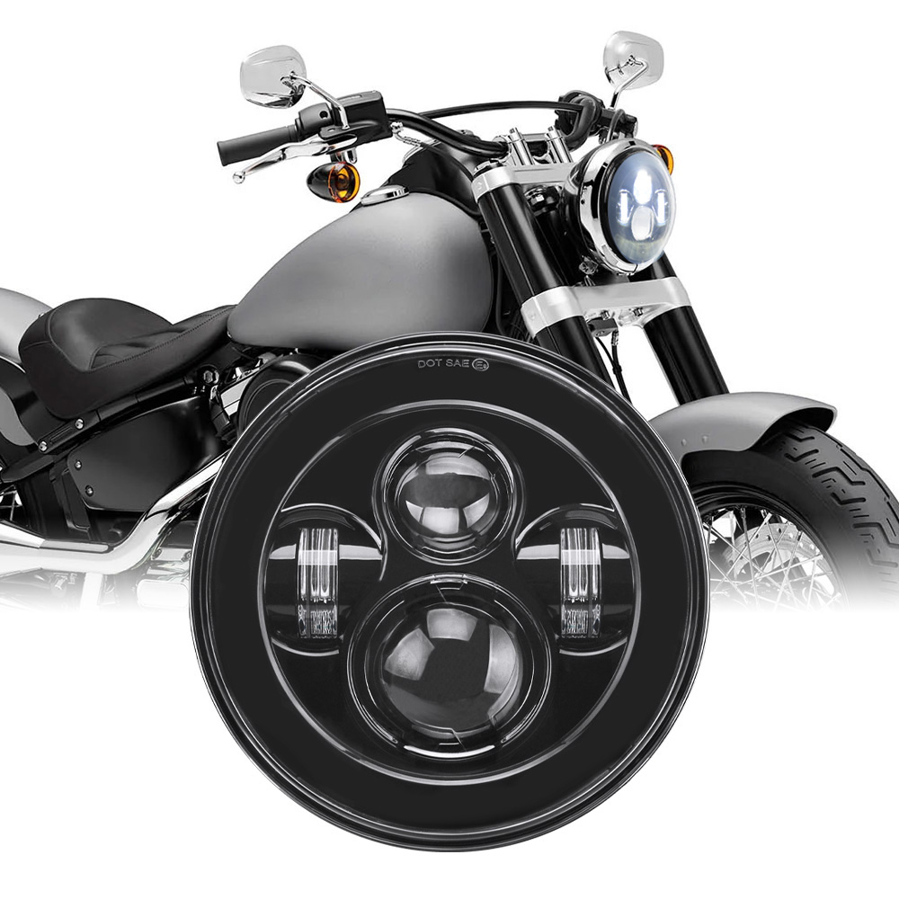 Universal Motorcycle Led Headlight Projector - Universele 7-inch LED-koplamp DRL H4-koplamp voor