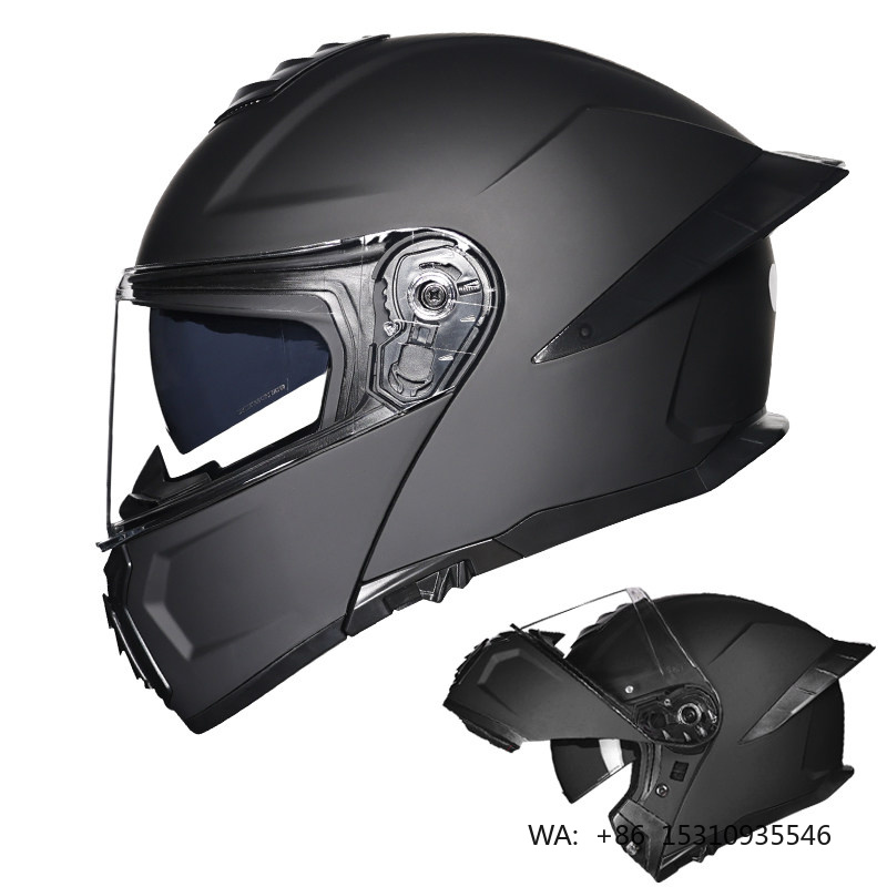 Dual Visor Motorcycle Racing Helmet - DOT-goedgekeurde motorracehelm met dubbele vizier, ABS-materiaal,