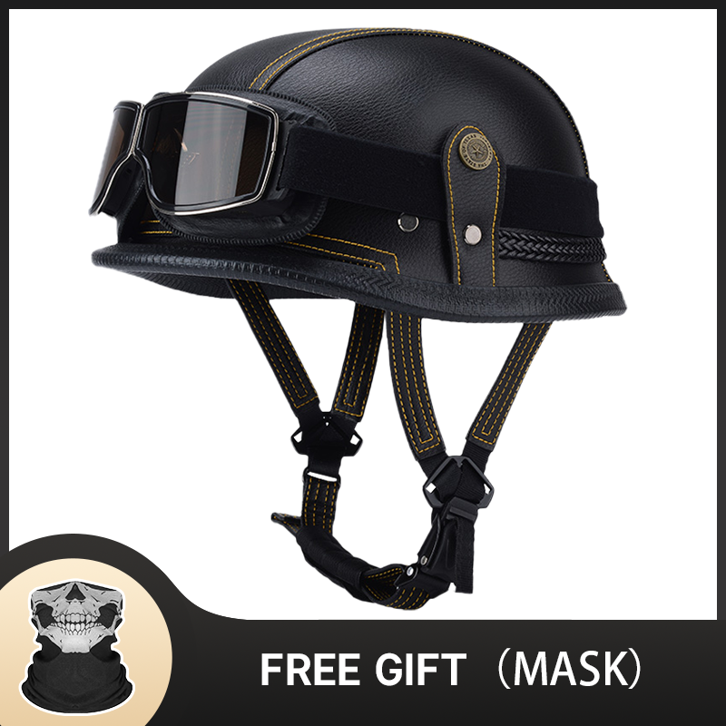 Vintage Open Face Retro Helmet - Duitse Half Vintage Helm Klassieke Open
