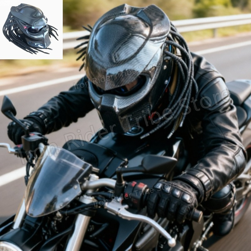 Custom Predator Motorcycle Helmet - HOT Racing Predator Carbon Fiber Volledig