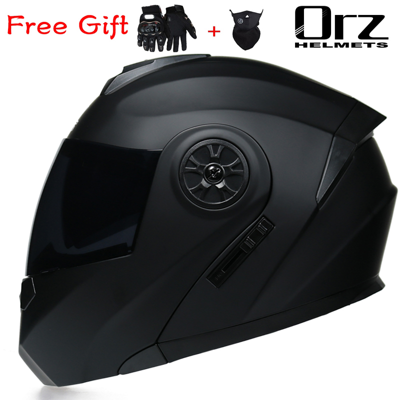 Dual Visor Motorcycle Racing Helmet - ORZ-161 Nieuwste DOT-goedgekeurde modulaire flip-up motorhelm