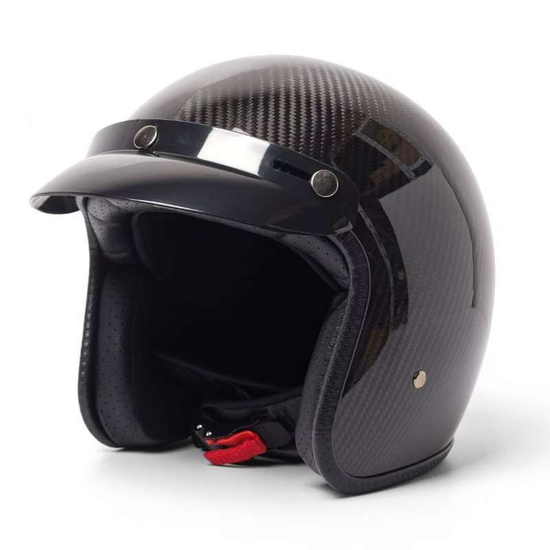 Carbon Fiber Lightweight Motorcycle Helmet - Superlichtgewicht vintage helm van koolstofvezel 3/4