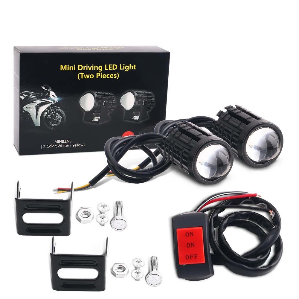 Universal Motorcycle Led Headlight Projector - Universele motorfiets LED-koplamp projectorlens tweekleurige ATV-scooter