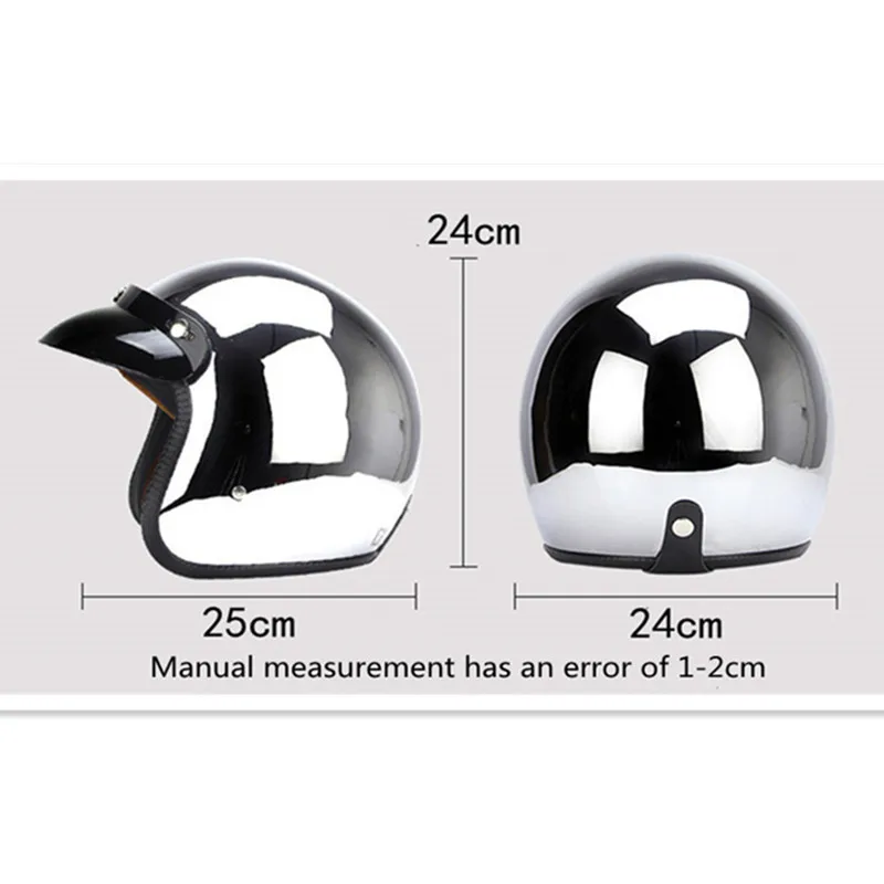 Spiegel Zilver Chroom Motorfie - Vintage Open Face Retro Helmet recensie en prijs