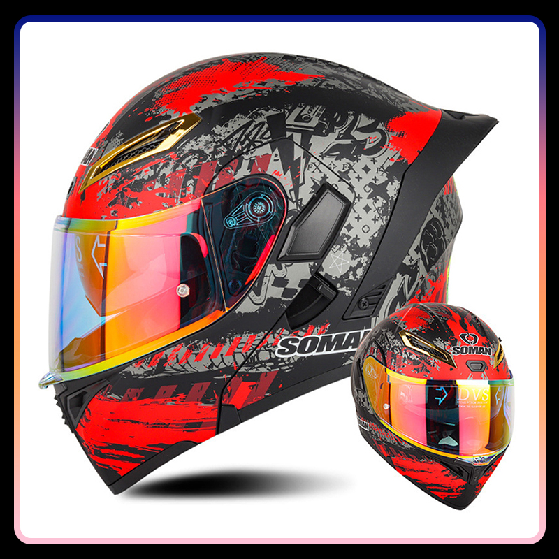 Vier seizoenen universele opkl - Dual Visor Motorcycle Racing Helmet recensie en prijs