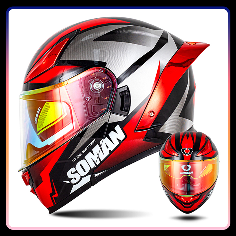 Heren motorhelm Dual Lens Flip - Modular Flip Up Motorcycle Helmet Dot Approved recensie en prijs