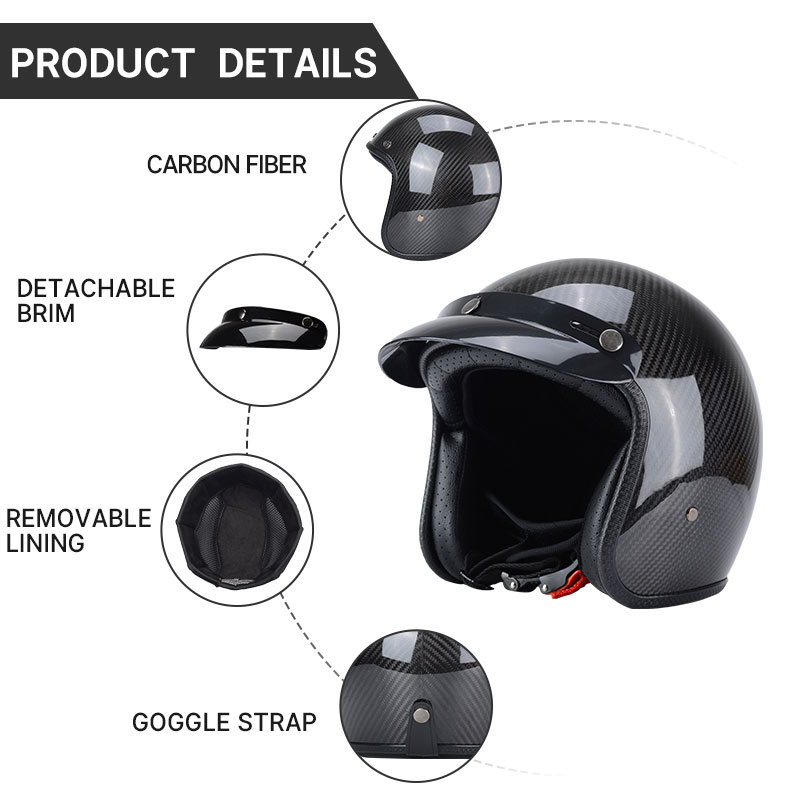Superlichtgewicht vintage helm - Carbon Fiber Lightweight Motorcycle Helmet recensie en prijs