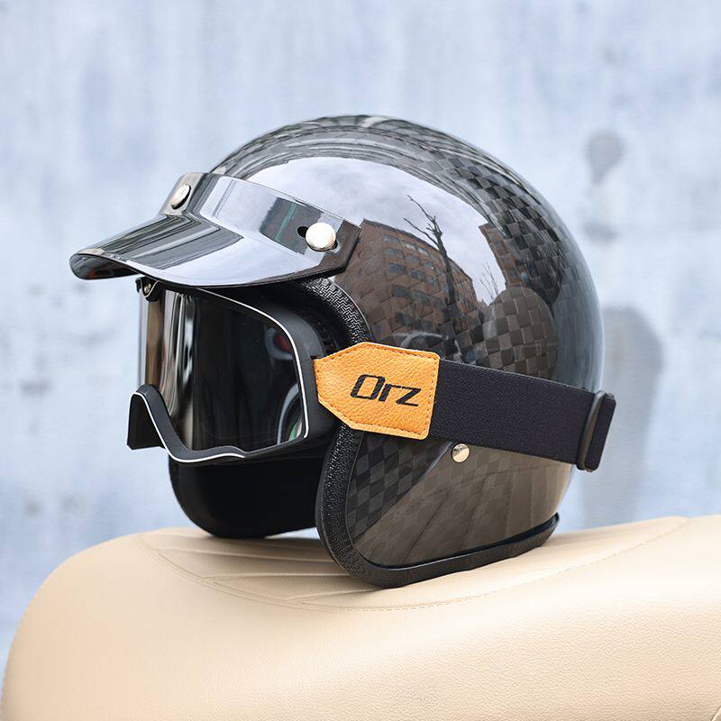 2026 Carbon Fiber Vintage Helm - Carbon Fiber Lightweight Motorcycle Helmet recensie en prijs