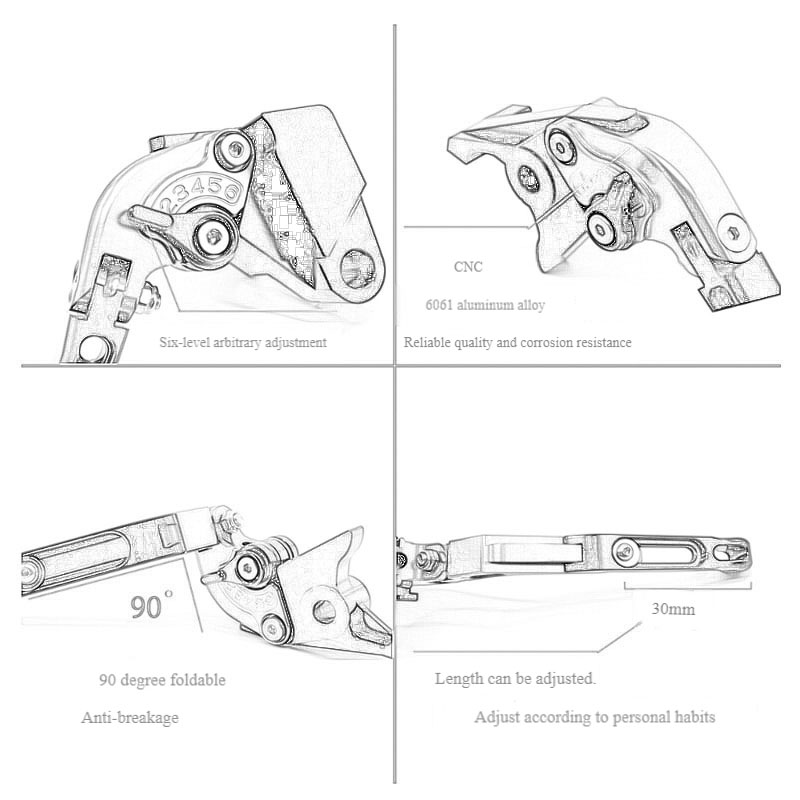 Voor Honda NC750X NC 750X2016- - Cnc Aluminum Adjustable Brake Clutch Levers recensie en prijs